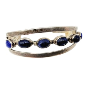 Sterling Signed 'JSBH' Taxco TZ-02 Sodalite Cuff