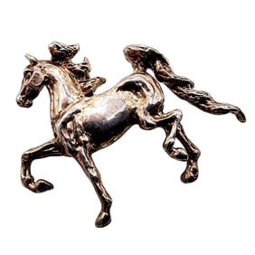 Sterling Southwestern Signed Equine Horse Pendant
