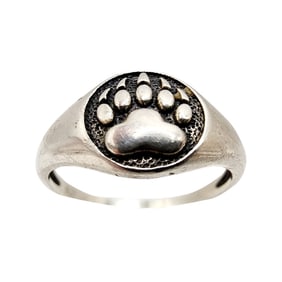 Sterling Southwestern Bear Paw Ring SZ 7.75