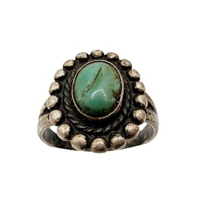 Sterling Navajo Turquoise Ring Sz 5.75