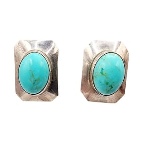 Sterling Navajo Turquoise Stud Earrings