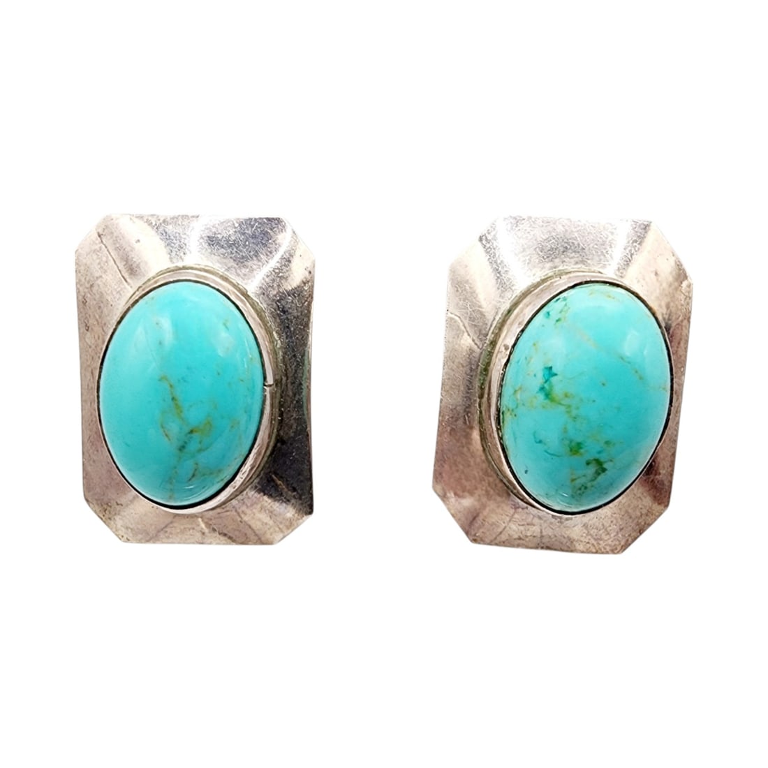 Sterling Navajo Turquoise Stud Earrings: Sterling Navajo Turquoise Stud Earrings 4.7g