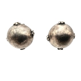 Sterling Signed 'Miguel' Mexico Dome Earrings