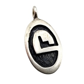 Sterling Delmar Lamson Hopi Overlay Pendant