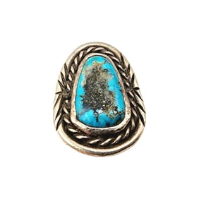 Sterling Navajo Turquoise Ring SZ 5.5