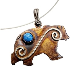 Sterling Signed 'JBB' Bear Pendant on Wire Necklace