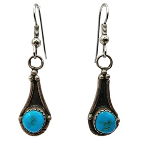 Sterling Navajo Turquoise Dangle Earrings