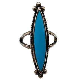 Sterling Ted Ott Navajo Turquoise Ring Sz 8