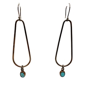 Sterling Mexico Turquoise Dangle Earrings