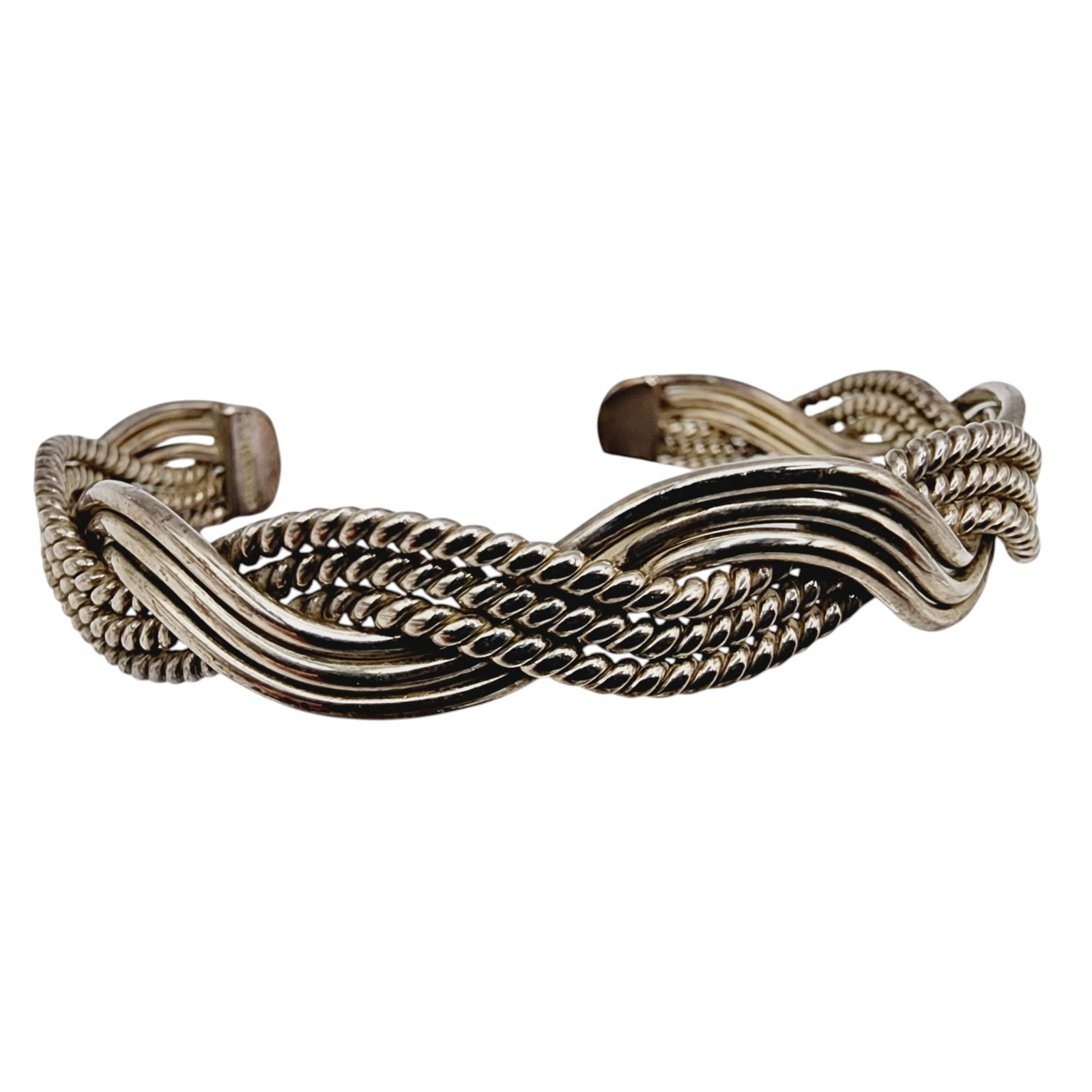 Sterling Mexico 'CII' Weave Cuff: Sterling Mexico 'CII' Weave Cuff 20g