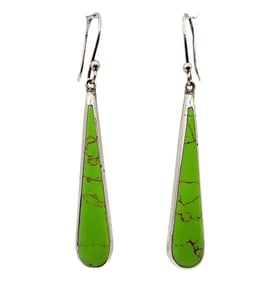 Sterling Gaspeite Teardrop Earrings