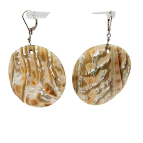 Sterling Shell Disc Earrings