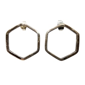Sterling Navajo Hexagon Earrings