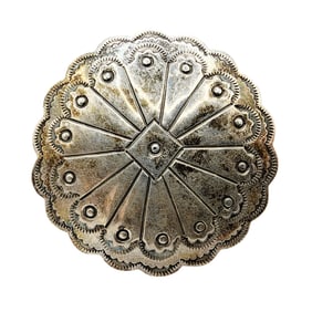 Sterling Vintage Handstamped Conch Brooch