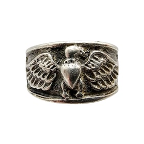 Sterling Vintage Overlay Eagle Ring Sz 7