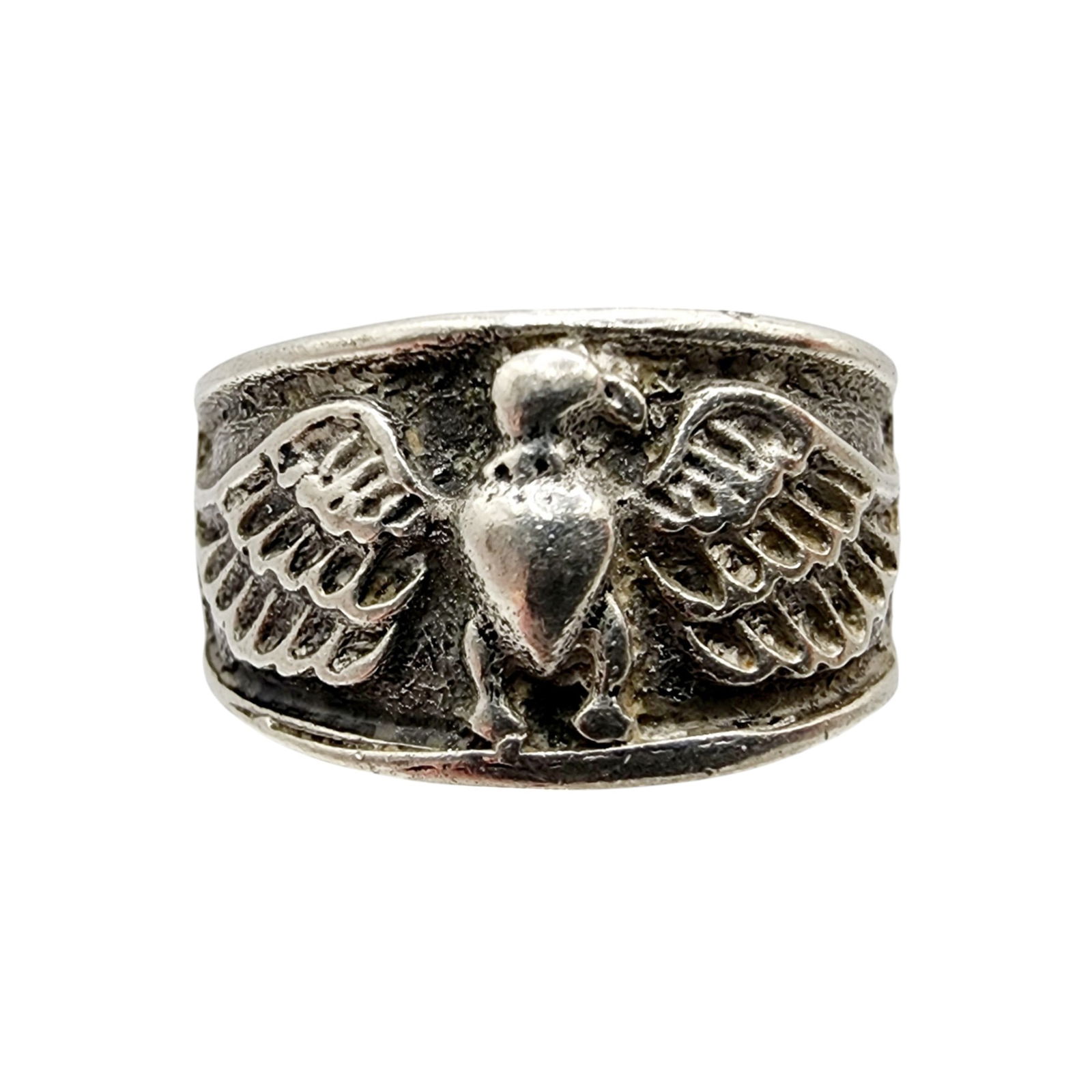 Sterling Vintage Overlay Eagle Ring Sz 7 (1 of 6)