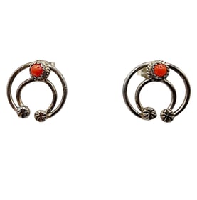 Sterling Naja Coral Stud Earrings