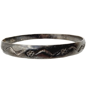 Sterling Vintage Native Handstamped Bracelet