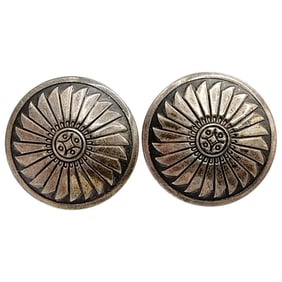 Sterling Concho Pinwheel Stud Earrings