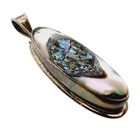 Sterling ATI Mexico Oblong Shell Pendant