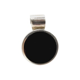 Sterling TD-25 Taxco Onyx Disc Slider Pendant