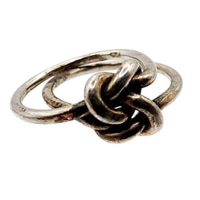 Sterling Signed 'AUD' Mexico Knot Puzzle Ring Sz 8