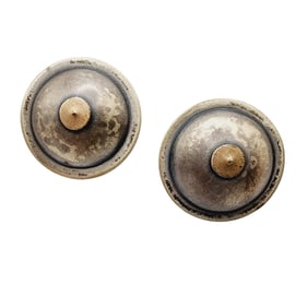 Sterling Silver Artisan Handsigned Dome Stud Earrings