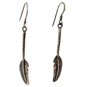 Sterling Southwestern Feather Dangle Earrings
