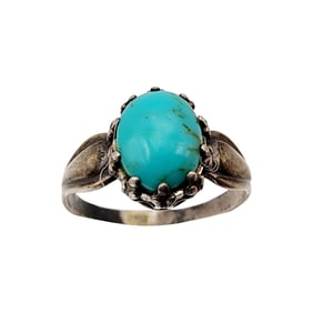 Pacific Jewelry Co. Sterling Turquoise Ring Sz 7