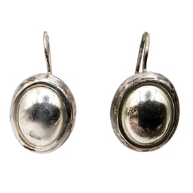 Sterling Mexico Oval Drop Earrings