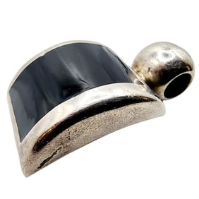 Sterling Mexico 'ATI' Curved Onyx Slider Pendant
