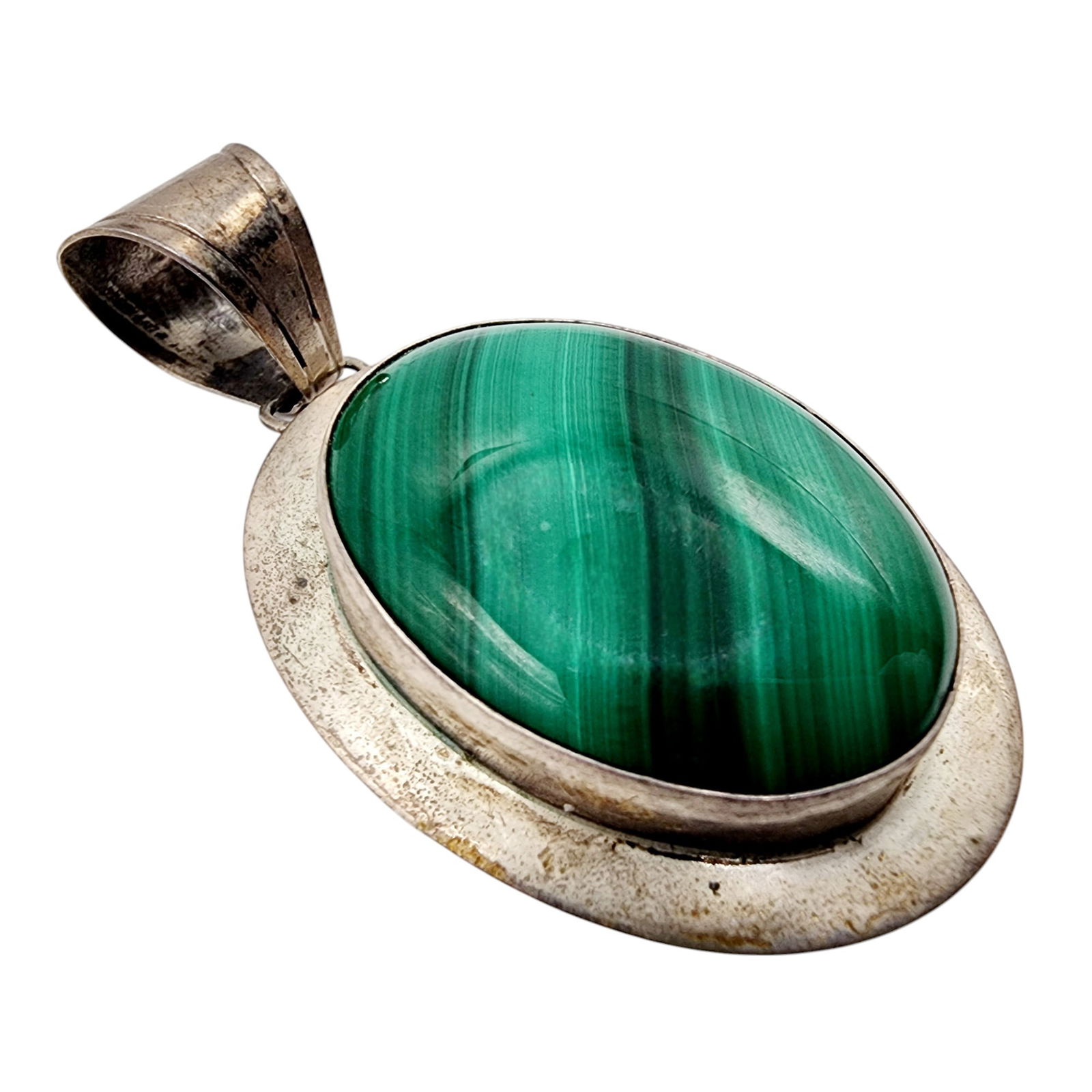 Sterling Native Malachite Pendant: Sterling Native Malachite Pendant 14.4g