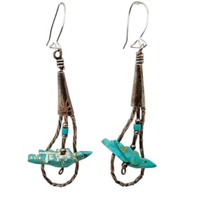 Sterling Liquid Silver Fetish Bead Dangle Earrings