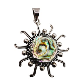 Sterling Abalone Celestial Sun Pendant