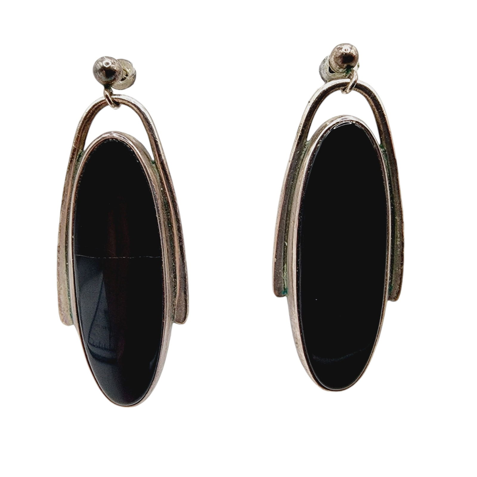 Sterling Oblong Onyx Stud Earrings (1 of 5)