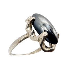 Sterling MG-30 Mexico Hematite Ring Sz 7