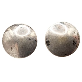 Sterling Artisan 'RM' Handsigned Disc Earrings