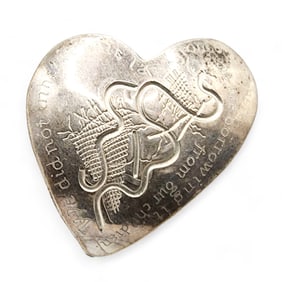 Sterling Spectrum Metalworks Native American Quote Heart Brooch