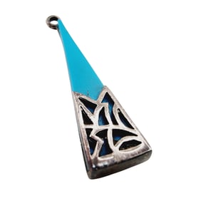 Sterling 'S.SO' Signed Faux Turquoise Triangle Pendant