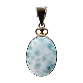 Sterling Larimar Oval Pendant