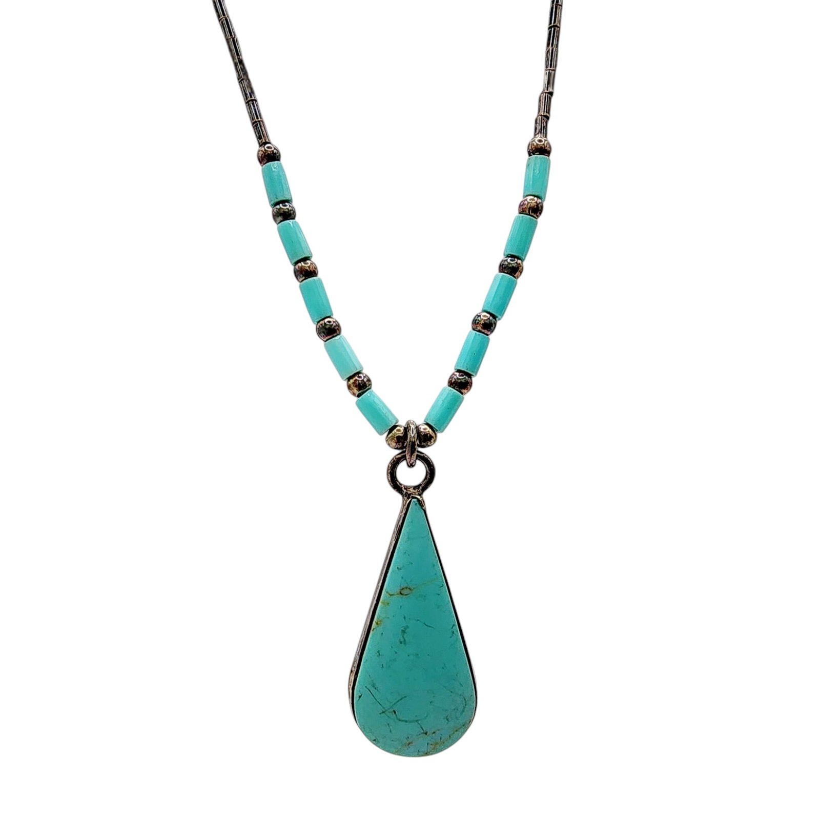 Sterling Southwest Liquid Silver Turquoise Necklace (1 of 5)