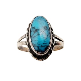 Sterling Southwest Turquoise Ring Sz 6