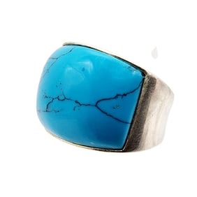 Sterling Faux Turquoise Ring Sz 8