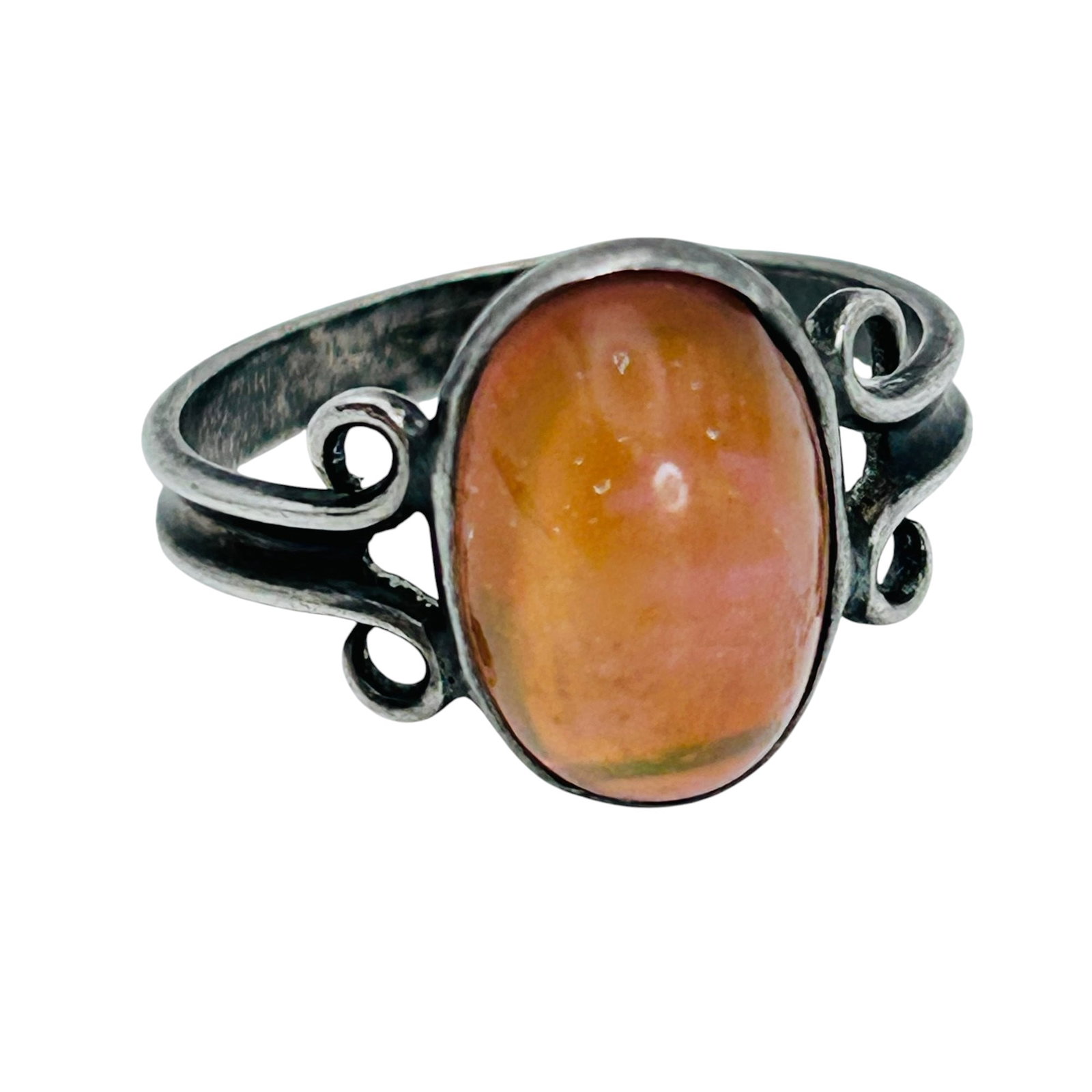 Amber Vintage Sterling Ring Size 4, 2.0 G: Amber vintage Sterling ring size 4 2.0 g