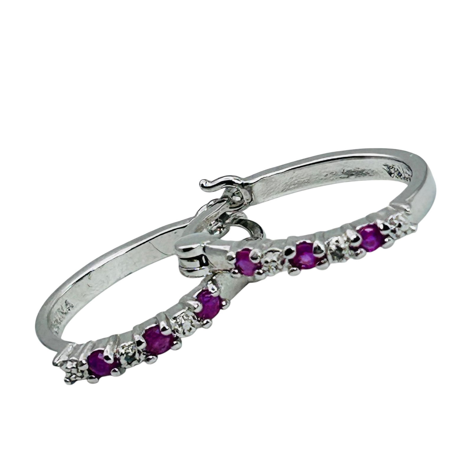 PAJ Pink Spinel Sterling Hinge Hoops 2.75 G: PAJ pink spinel sterling hinge hoops 2.75 g