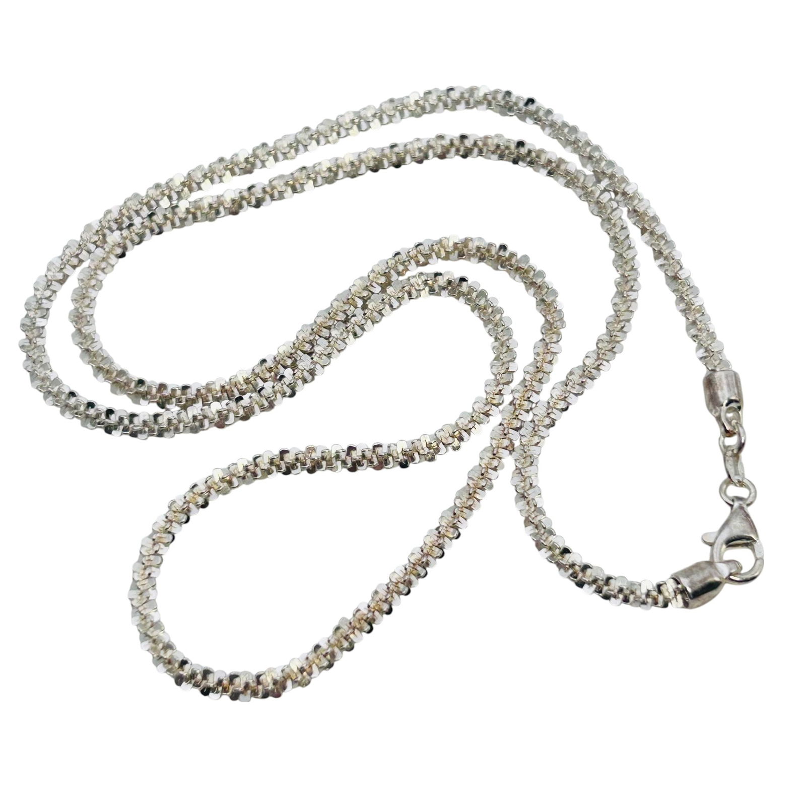 IBB Italy, Sterling Vibrant, Popcorn Chain Necklace 17.5 G: IBB Italy Sterling vibrant popcorn chain necklace 17.5 g