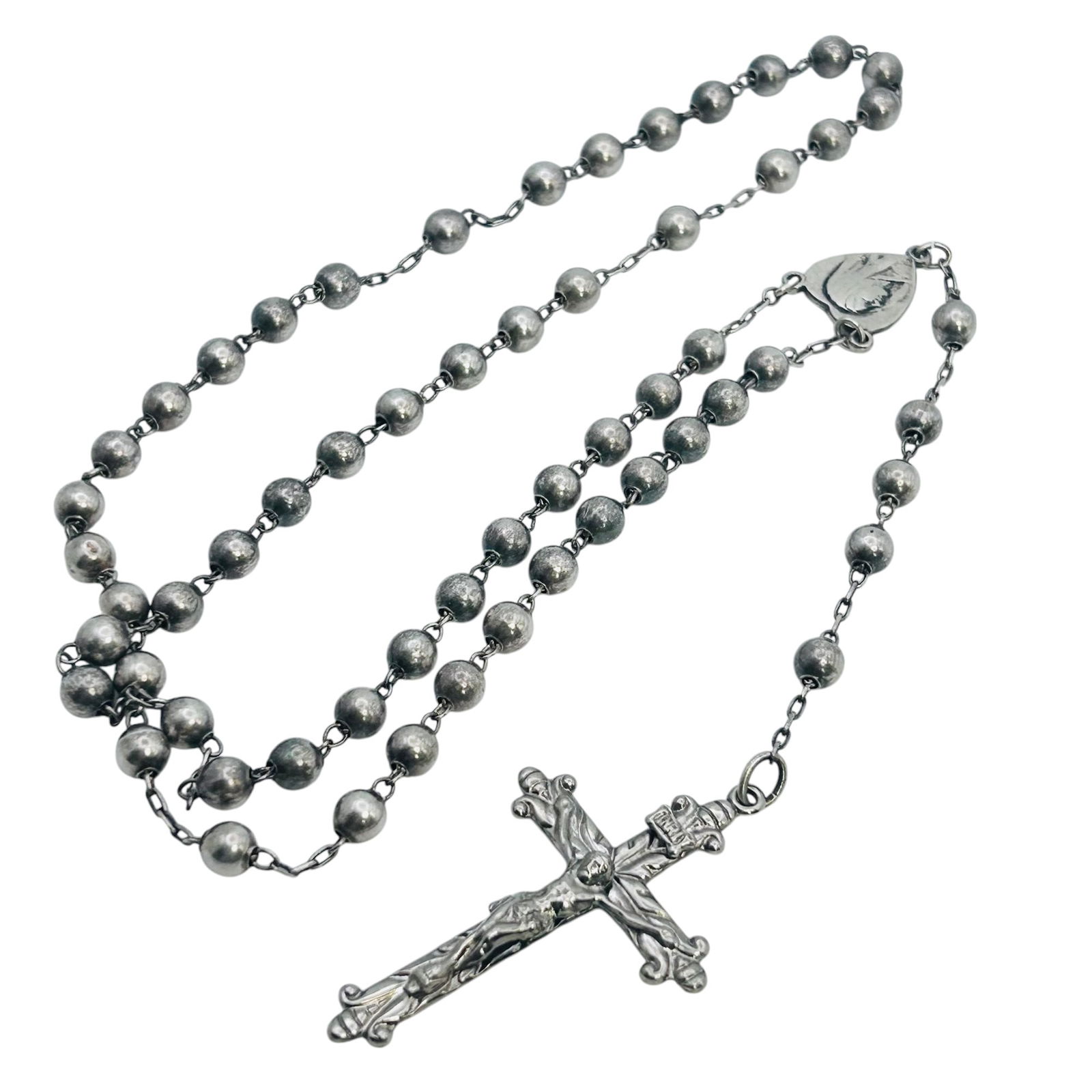 DIROMA Sterling Bead Rosary Crucifix Necklace 19.14 G (1 of 7)