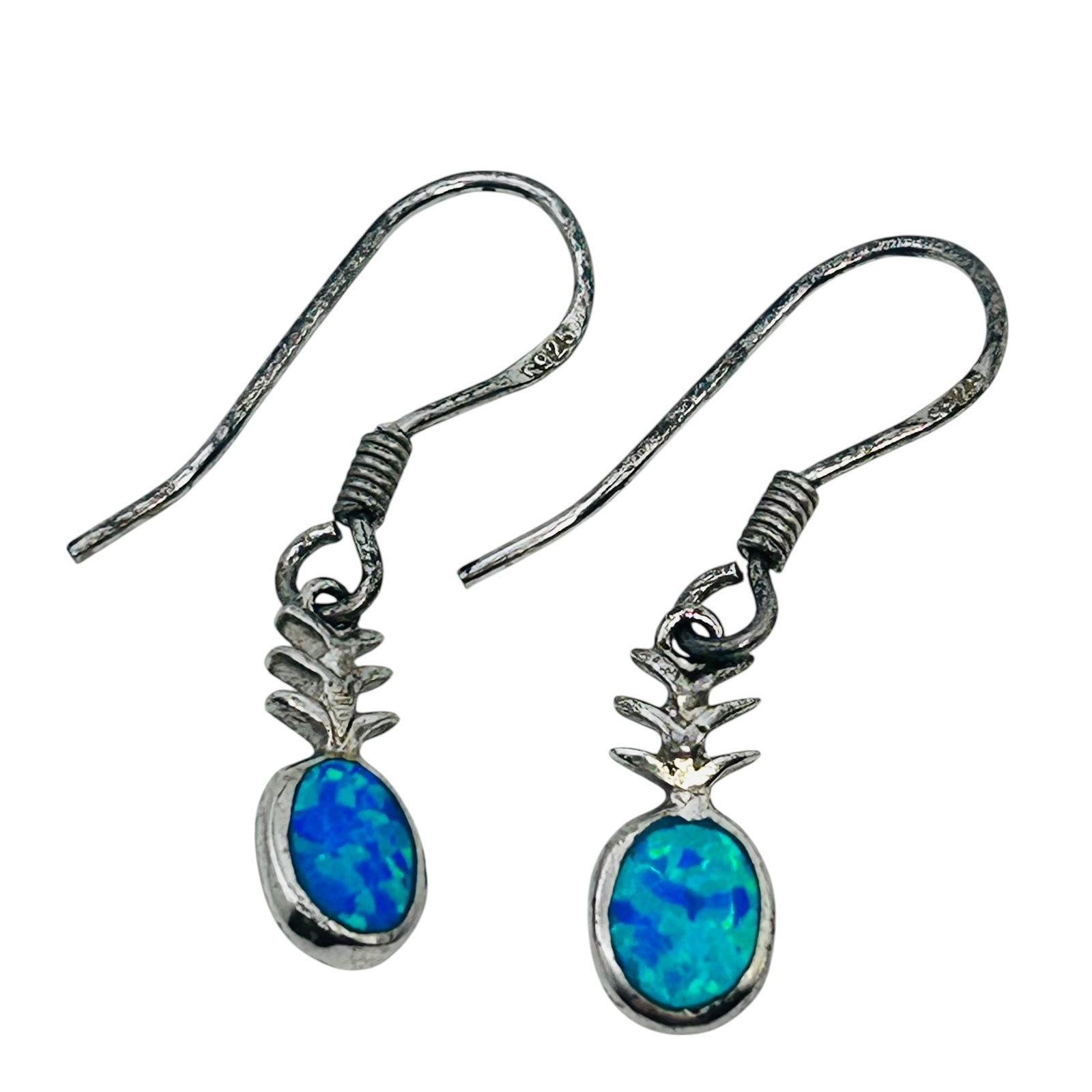 D Opal Sterling Pineapple Dangle Earrings 1.38 G: D Opal Sterling pineapple dangle earrings 1.38 g