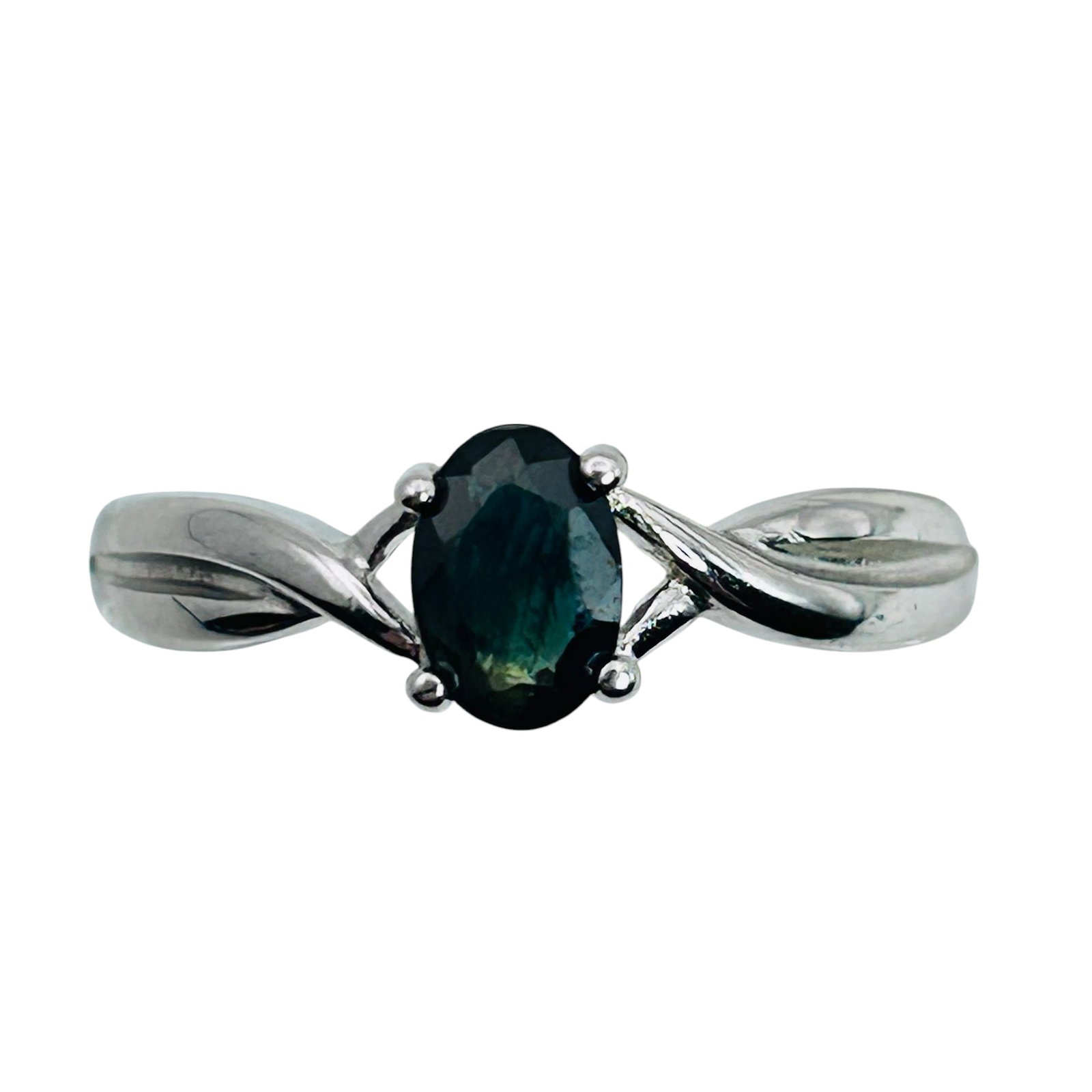 R Sapphire, Dark Coloring, Sterling Ring Size 7, 1.83: R Sapphire dark coloring Sterling ring size 7 1.83