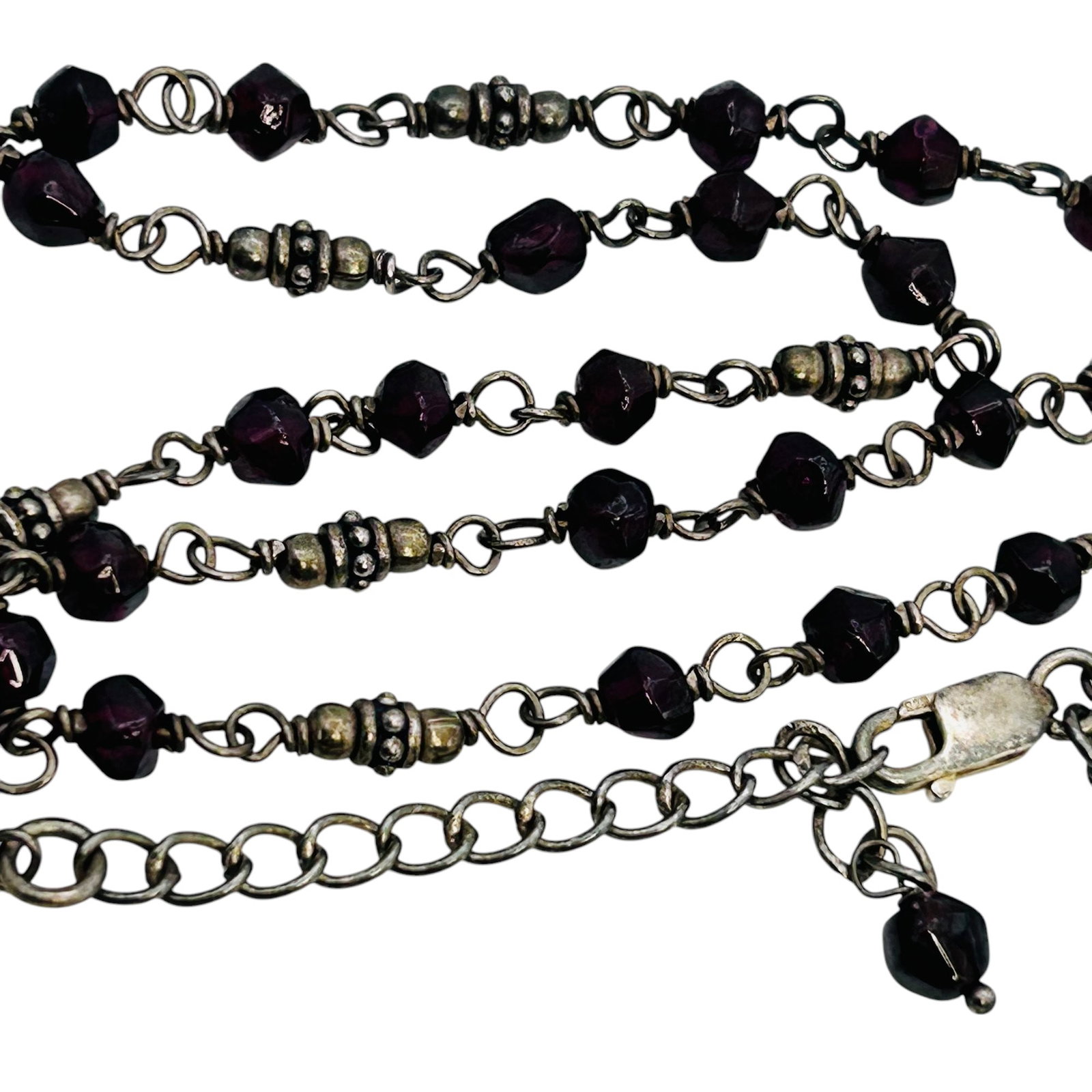 Silpada Garnet Sterling Linked Chain 13.98 G: Silpada garnet sterling linked chain 13.98 g